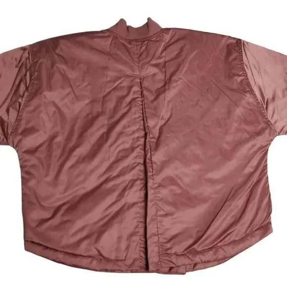 Blush Pink Satin Bomber Jacket New Women's XXL - Picture 6 of 10